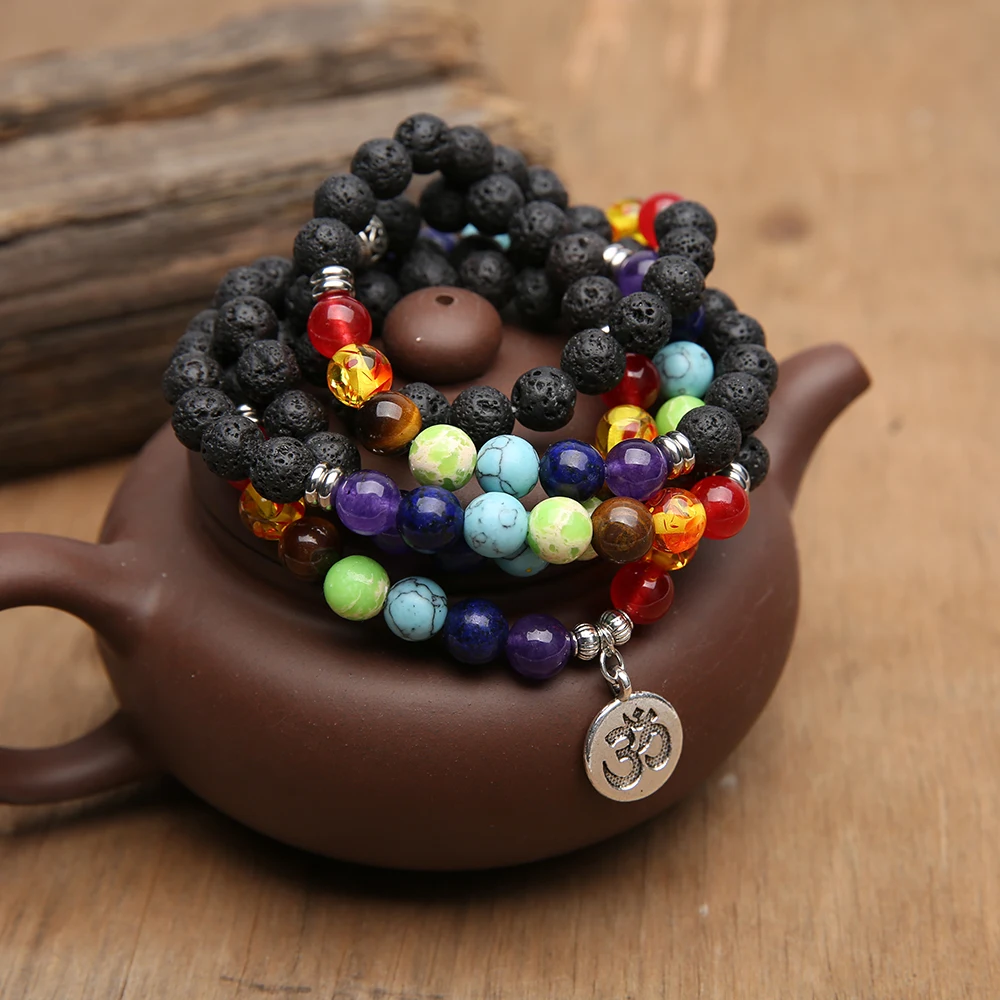 SHINUS BOHO mala бисер Йога браслет натуральный камень 8 мм бисерный декларирующий браслет женский ручной работы paryer Браслет Bijoux