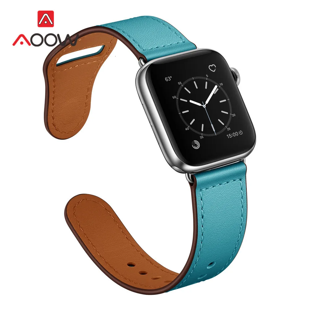 Ремешок из натуральной кожи для Apple Watch 4, 40 мм, 44 мм, 38 мм, 42 мм, высокое качество, для мужчин и женщин, ремешок для часов, браслет для iWatch 1, 2, 3