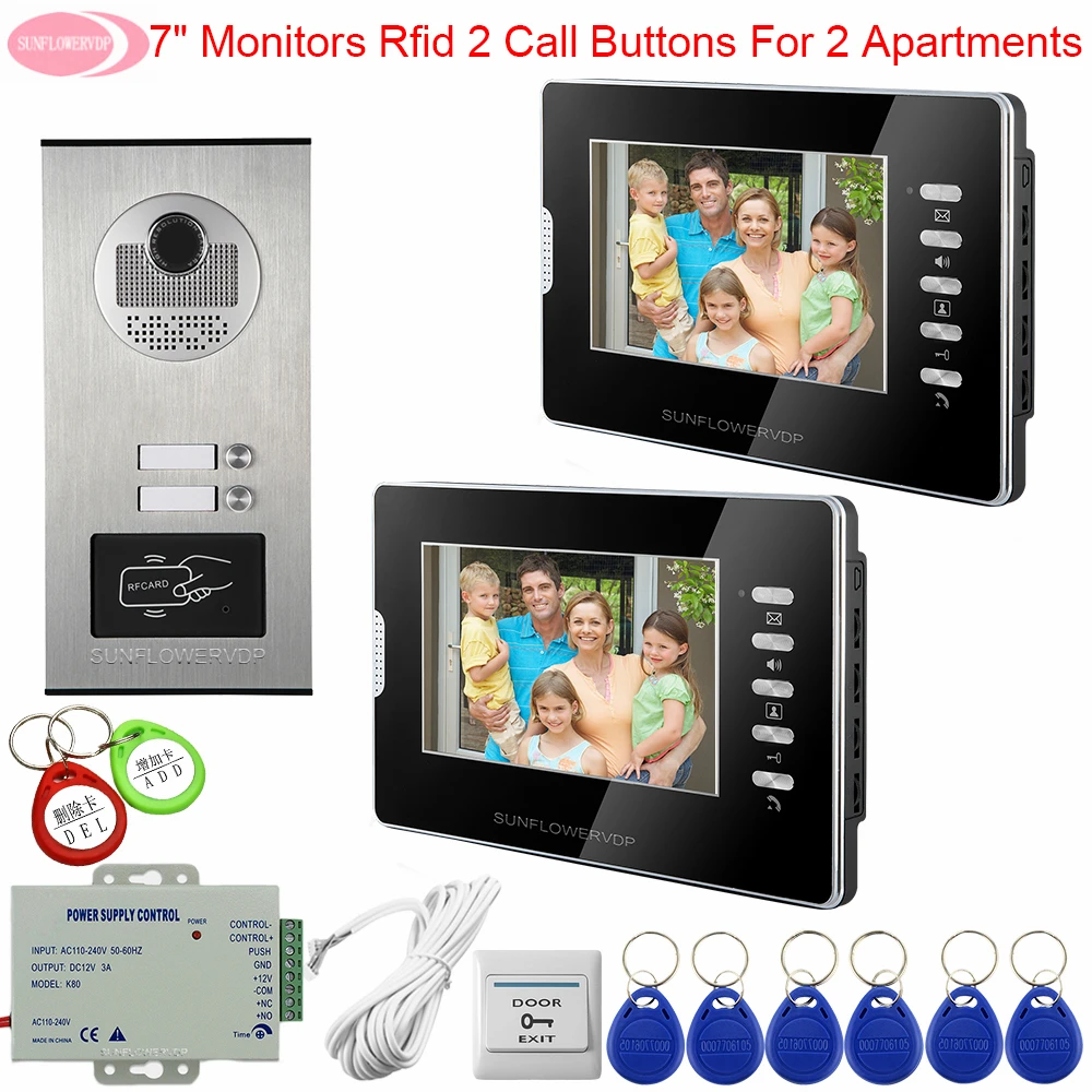 7inchs White/Black for choose Video Intercoms For a Private House Access Control 2 Monitors Video Door Phone Video Intercom Kit 7inchs White/Black for choose Video Intercoms For a Private House Access Control 2 Monitors Video Door Phone Video Intercom Kit