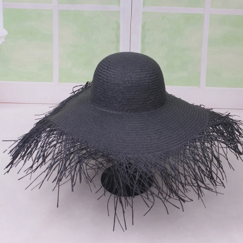 Соломенные шляпы широкие поля, из соломы шляпы Пляжная мода лето большая соломенная шляпа от солнца