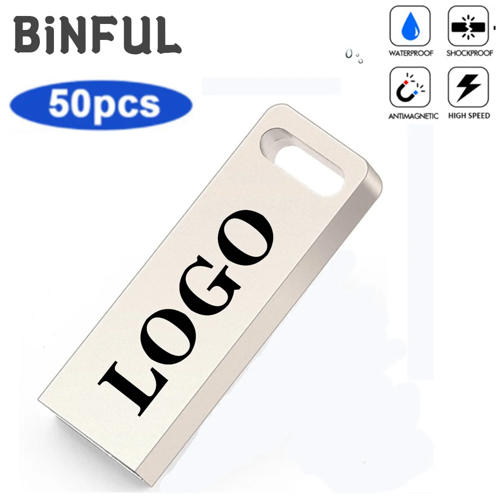 Водонепроницаемый металлический Usb флеш-накопитель BiNFUL 50 шт. высокоскоростной 2 0