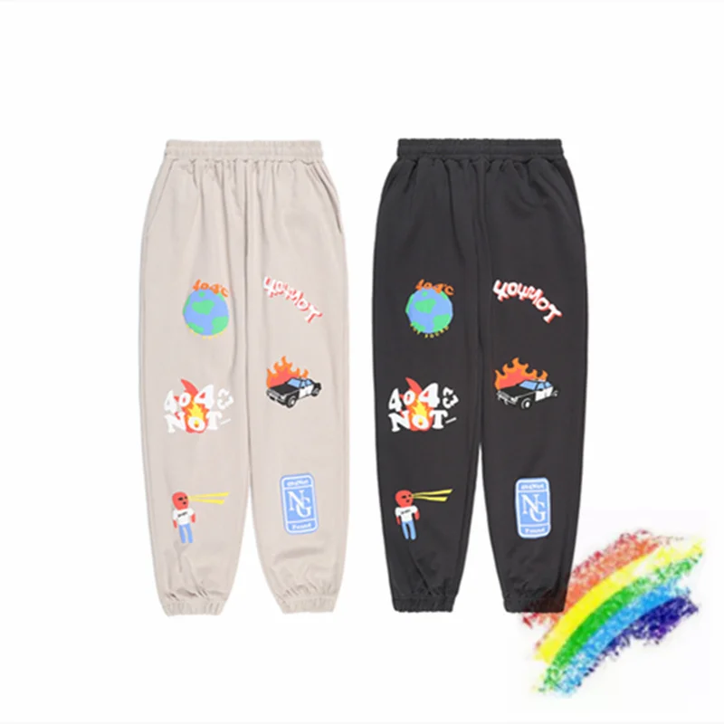 Cartoon Print Sweatpants Men Women High Quality Kanye West Pants Cotton Season Series Trousers Pocket | Мужская одежда