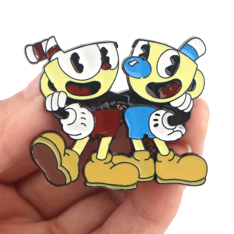 P4229 Dongmanli ювелирные изделия Cuphead эмалированные булавки металлические милые булавки для воротника и броши для женщин брошь ювелирное изделие Нагрудный значок