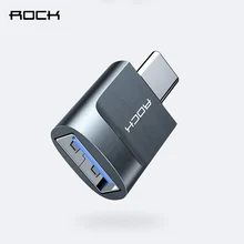 Адаптер ROCK USB 3,0-type C USB-C OTG конвертер type-c переключатель для смартфонов на базе Android зарядное устройство разъем для передачи данных type C-USB OTG