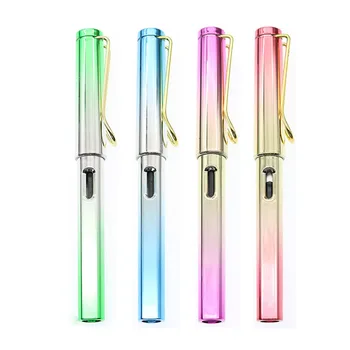 

1 Piece Plastic Beautifully Plated Gradient Four-Color Pen Pocket Pen Portable Used In Office School To Send People Gift Pen