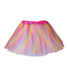 Сладкий юбка-пачка для маленьких девочек Детская 3-слойная пышная Радужная юбка-американка для девочек балетные юбки для девочек Тюлевая юбка танцевальная многослойная юбка для вечерние