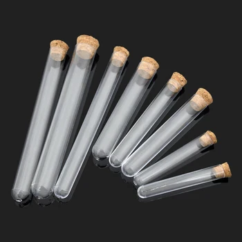 

20pcs 15ml/20ml Plastic Test Tube With Cork Stopper Vial Sample Bottles Home objects Food Storage jars Party Candy Containers