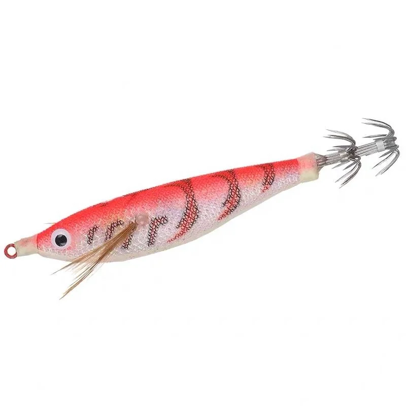 6Pcs Squid Jig Artificial Hard Fishing Lures 9.5cm 10g Squid Jig Hooks Lifelike Fishing Lure Fishing Tackle Accessories