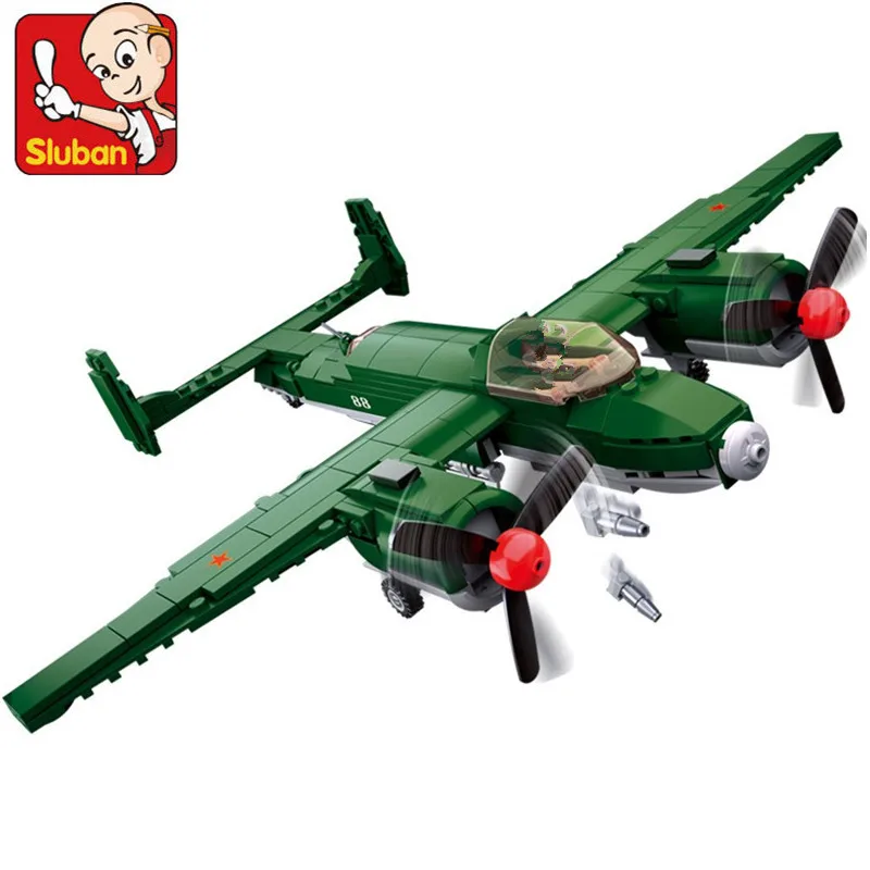 Billige 311Pcs Military Air Force WW2 Sowjetunion TU 2 Bomber Kämpfer ARMEE Zahlen Bricks LegoINGLs Juguetes Bausteine Kinder Spielzeug