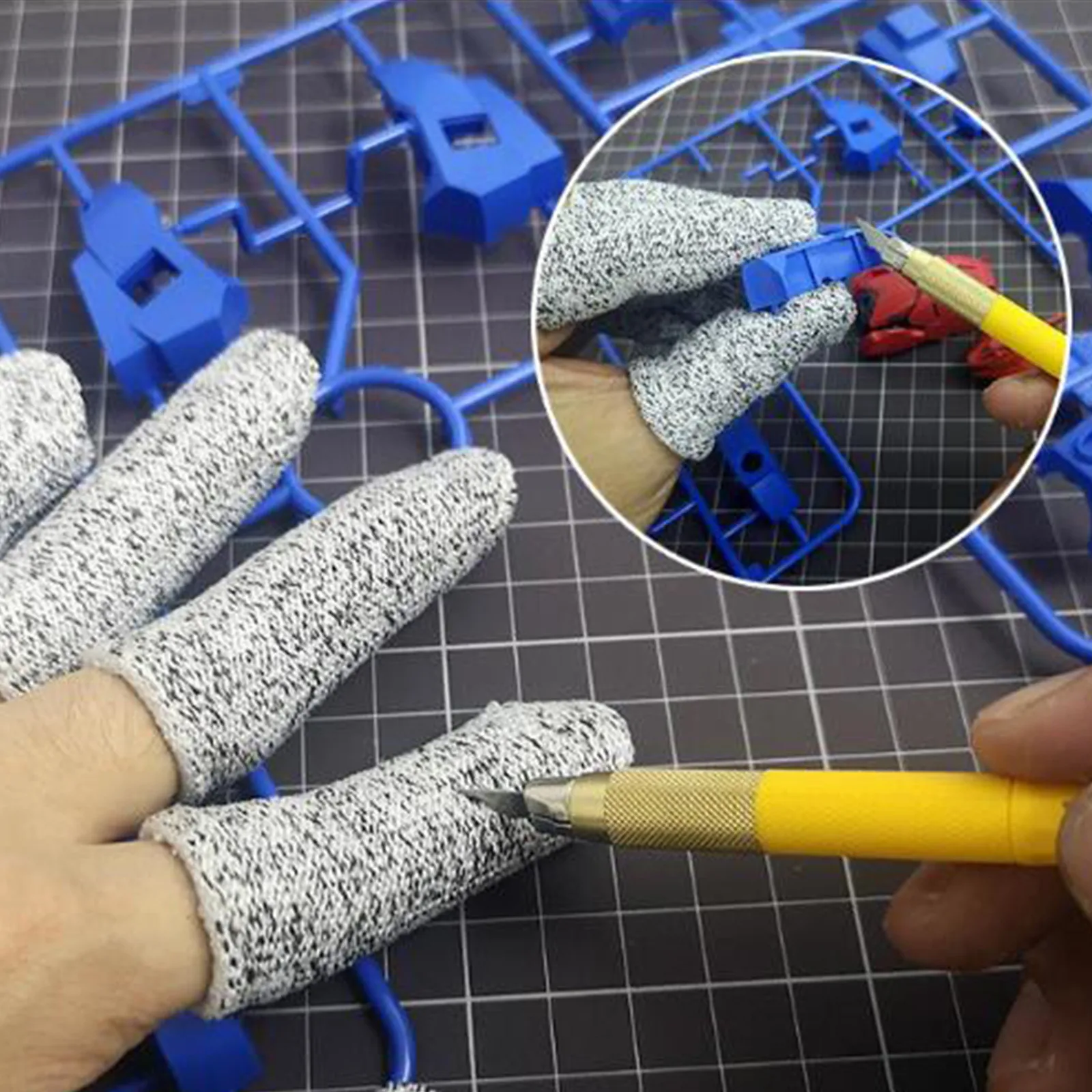 10Pcs/Set Kitchen Anti-cut Finger Cots Thumb Protector Sleeve Flexible Resistant for Work, DIY,Garden, Fingertips Safety Gloves