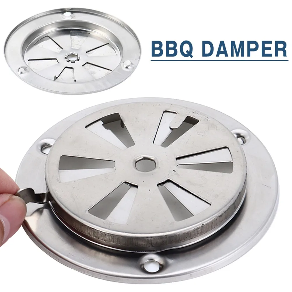

Adjustable Air Vent Grille Round Ducting Ventilation Grilles Cover BBQ Grill Smoker Exhaust Vent Stove