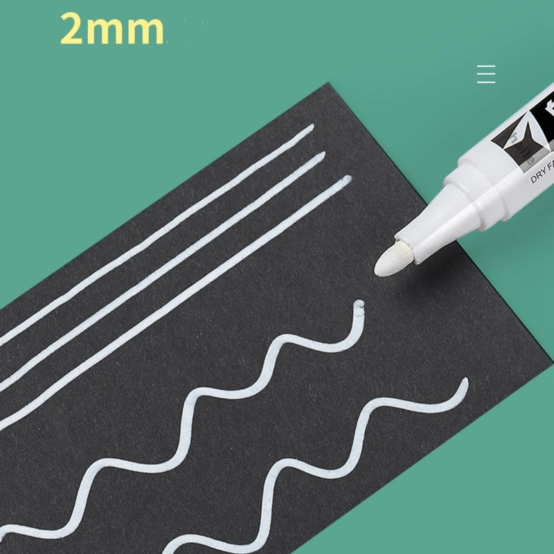 Haile 5Pcs Oily Waterproof White Marker Pen Permanent Paint Pen Graffiti Pens Painting,Tyre Tread Environmental Pen Art Supplies