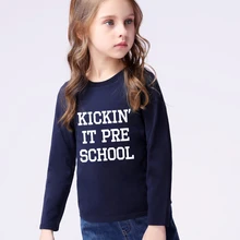 Kickin It, топы с длинными рукавами для детей дошкольного возраста, рубашка для мальчиков блузка для девочек детская одежда весенне-Осенние футболки Модная одежда