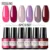 ROSALIND Gel Nail Polish Set 4PCS/6PCS Nail Kit Set Glitter vernis Semi Permanent Base Top Coat UV LED Nail Art Gel Polish Set