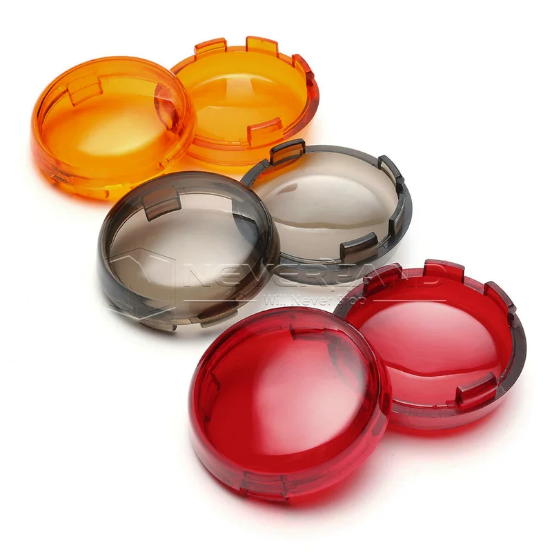 

6cm 4pcs Motorcycle Front Rear Turn Signal Blinker Lamp Light Lens Cover Smoke Clear Amber For Harley Dyna Softail Sportster D30
