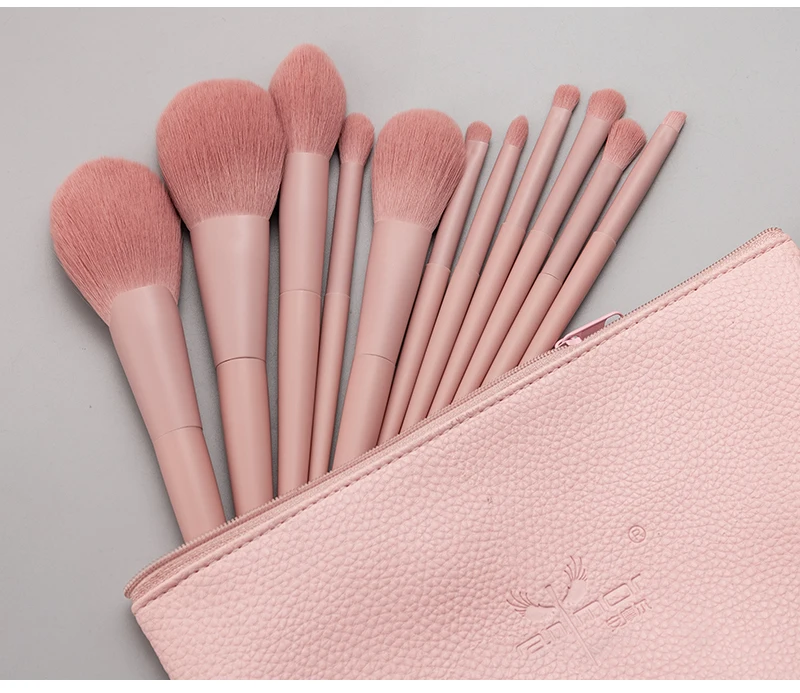 Pincéis de Maquiagem Conjunto com Bolsa Anmor Sombra Mistura pó Highlighter Compõem Escova Sobrancelha Kit Ferramenta Portátil Cosméticos 11 Pçs 9 com saco sombra mistura pó highlighter compõem