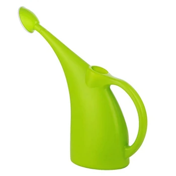 

HOT Plastic Small Watering Can Long Spout Pot Container Holder for Indoor Plants, 1/2-Gallon with Shower Head, Green