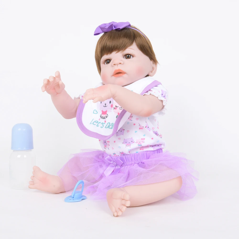 22 дюйма имитация принцессы Bebe Reborn baby girl куклы полный Силиконовый корпус водонепроницаемый Reborn дети Playmate ребенок подарок на день рождения