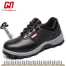 Большие размеры 36-46; защитная обувь со стальным носком; Рабочая обувь; мужские утепленные ботинки из натуральной кожи 6 кВ; MB-47
