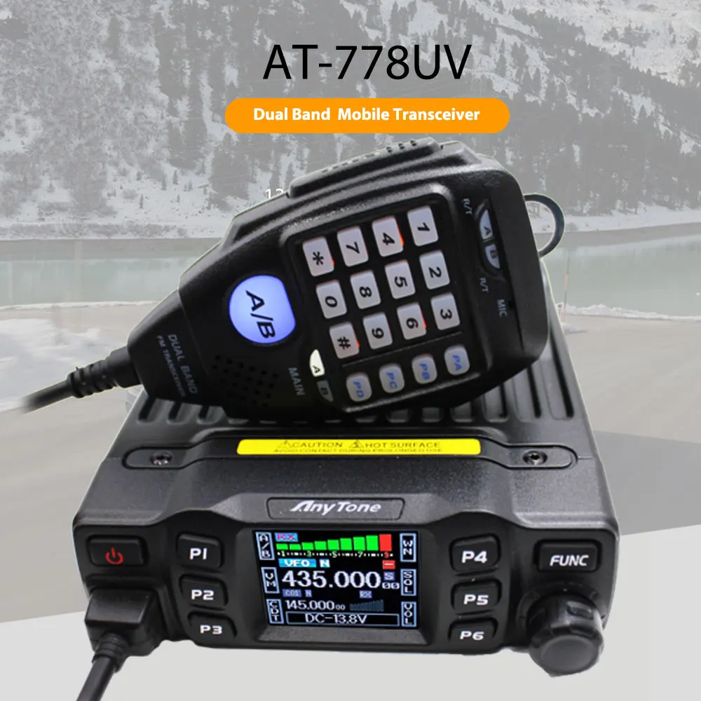 Двухдиапазонный приемопередатчик AnyTone AT-778UV мини-Мобильная радиостанция VHF 136-174 UHF