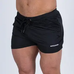 Короткие быстросохнущие шорты hombre для летних упражнений из сетчатого материала, Мужские дышащие Пляжные штаны с тремя точками