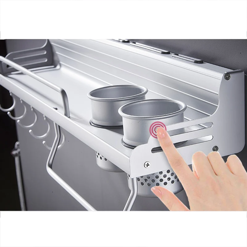 Кухонная стойка, алюминиевый держатель для ножей, алюминиевый боковой рельсовый забор, многофункциональная приправа, кухонная стойка для хранения, алюминий