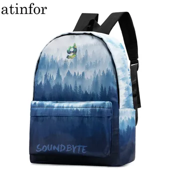 

atinfor Brand Waterproof Forest Printing Student Backpack College School Girl Bookbags Women Travel Bagpack