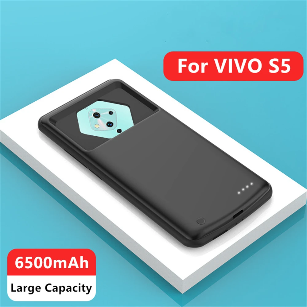 6500 мАч зарядное устройство чехол s для VIVO S5 внешний аккумулятор чехол внешний аккумулятор зарядное устройство чехол для VIVO S5 Чехол для батареи s