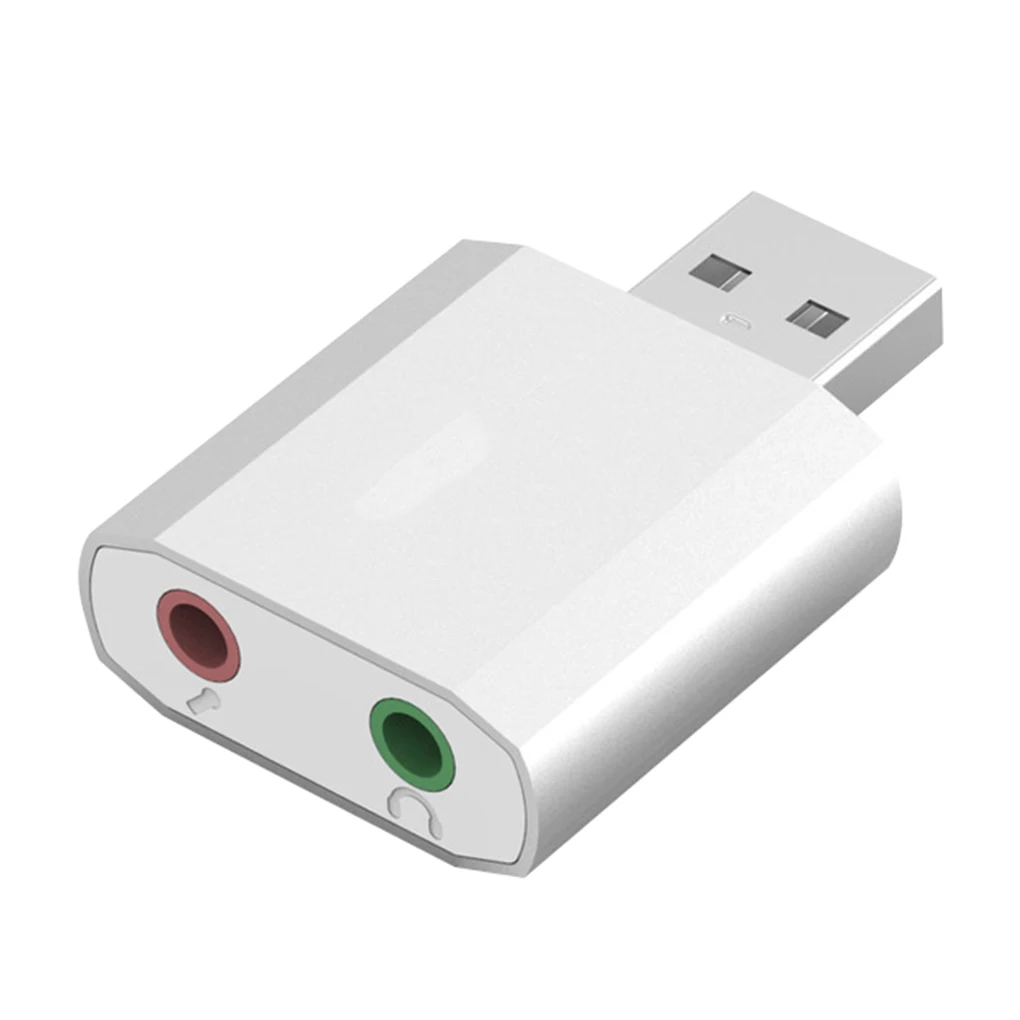 Белый Внешняя звуковая карта USB на 3,5 мм разъем гарнитура AUX адаптер стерео аудио Звуковая карта для динамика ПК микрофон ноутбук компьютер - Цвет: Белый