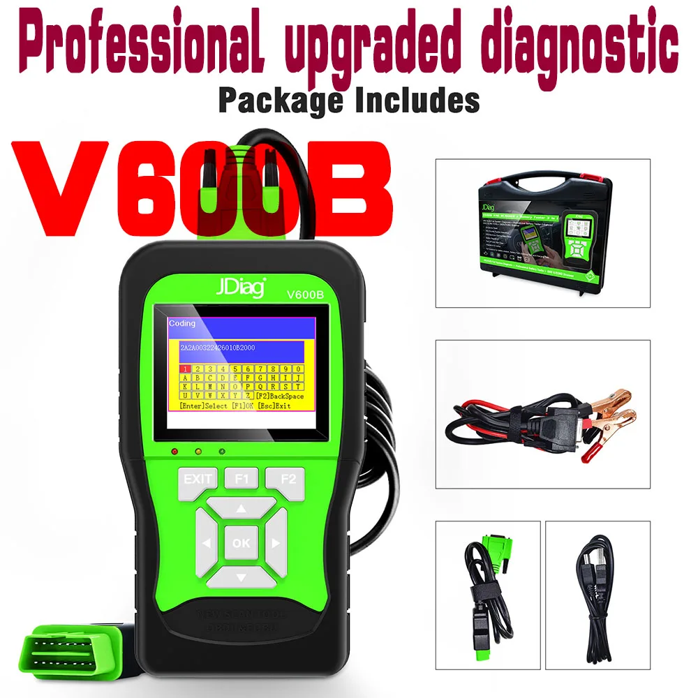 

Professional V600B VAG SCANNER Full system Diagnosis + 12V Professional Battery Tester + OBD2 Scanner 3 in 1 12 orders