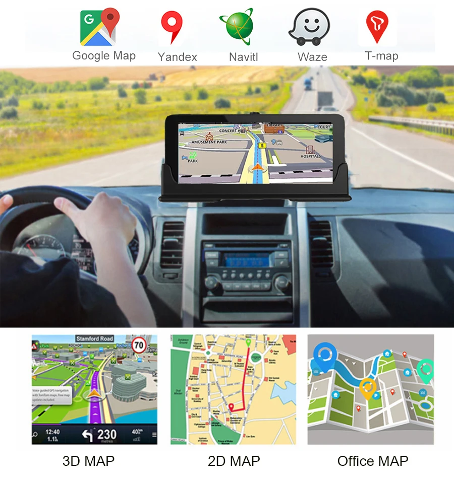 Автомобильный видеорегистратор Anfiite Android с зеркалом заднего вида, 4G, Bluetooth, gps навигация, автомобильная камера, видеорегистратор ADAS, видеорегистратор с sim-картой