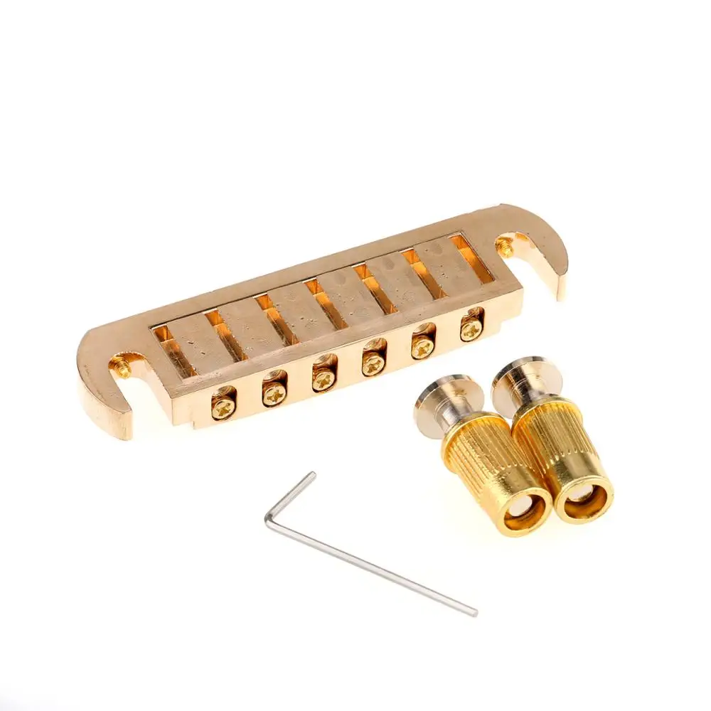 Rabo de Porco Ponte de Enrolar sem Fio com Estilo Pigtail de 52.5mm Musiclily Ponte Ajustável Estilo Guitarra Elétrica Dourada Pro - Image 3