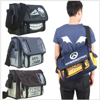 

Japanese Anime Overwatch Cosplay Messenger Bag School Students Shoulder Bags Ken Kaneki Canvas Satchel Travel Men's Bag Gift