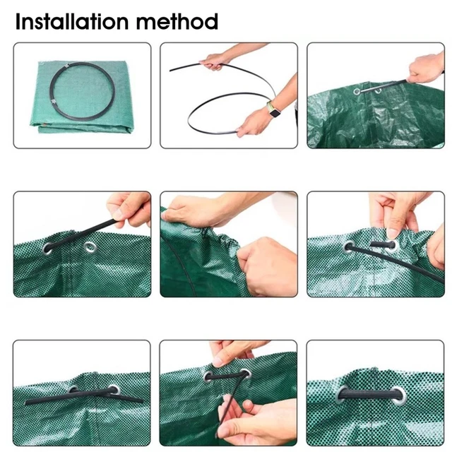 272L Nagy Kapacitású Összecsukható Levél Szemét A Kerti Gyep Tisztításához Teherbírású Hulladéktáska Konyhai Udvar Hulladék Táskák - Image 3