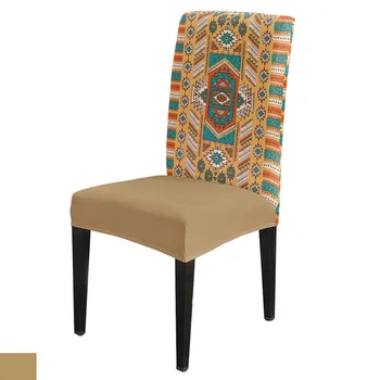 

6/8piece Retro Tribal Graphics Print Chair Cover Dining Elastic Chair Covers Spandex Stretch Elastic Anti-dirty Removable