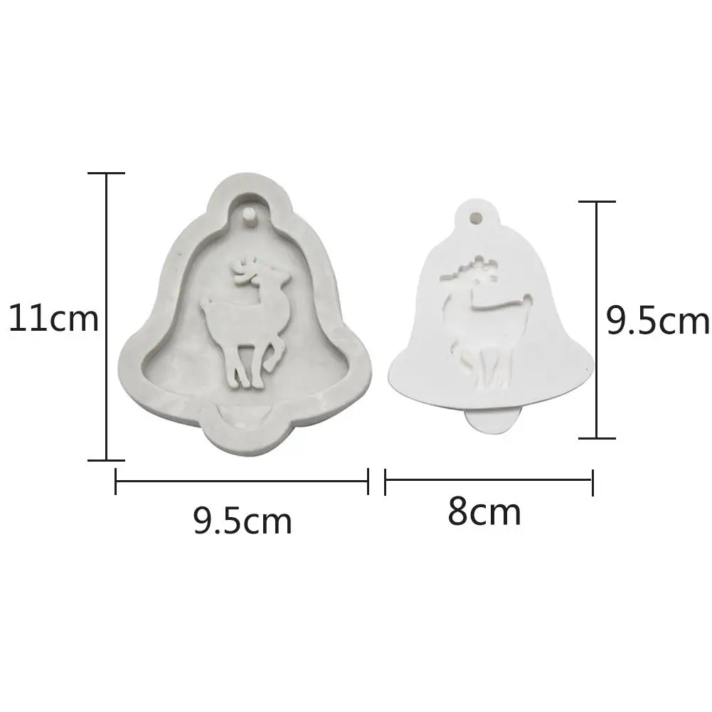 Самоделка "Колокольчик" форма Рождественская елка Жидкая силиконовая форма инструменты для выпечки торта Арома свеча гипсовая глиняная форма с отверстием