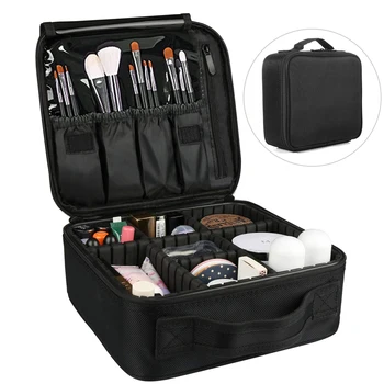 

Handle Travel Organizer Makeup Bag Zipper Cosmetic Wash Case With Adjustable Dividers Portable Multifunction Jewellery Necessity