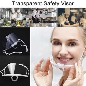 

10pcs Safety Face Shield Plastic Visor Face Protective Anti-Fog Anti-Splash Protective Visor Food Hygiene Special for Mouth Nose