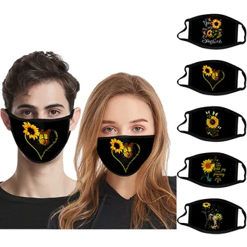 

Sunflowers Printed Masks -proof Washable Cotton Masks for Adults Cloth Mouth Mask Face Mask Mouth Cover Washable Mouth Mask Reus