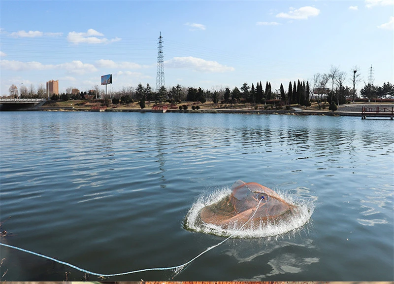 High Strength Small Mesh Casting Fishing Network American 240cm 300cm Diameter Hand Cast Net Fishing Tools (14)