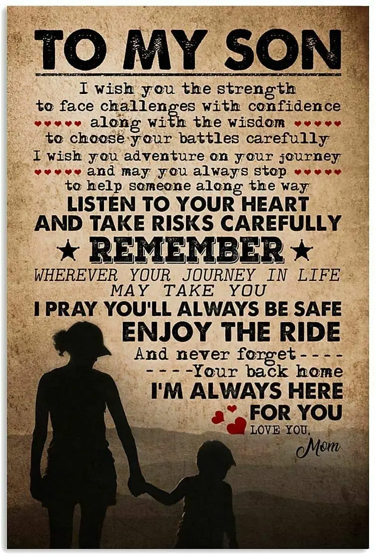 

SIGNCHAT to My Son I'm Always Here for You from Mom Yard Garden Farm Wall Decor Poster Metal Sign 8x12 inches