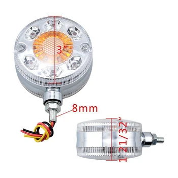 

Shell Turn Signal Lamps Car 24 LED Pedestal Fender Brake White+Amber+Red