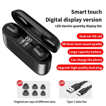 

Earbuds Headsets 9D Bluetooth Headphones Wireless Headset 2500mAh LED Display Sport Earbuds