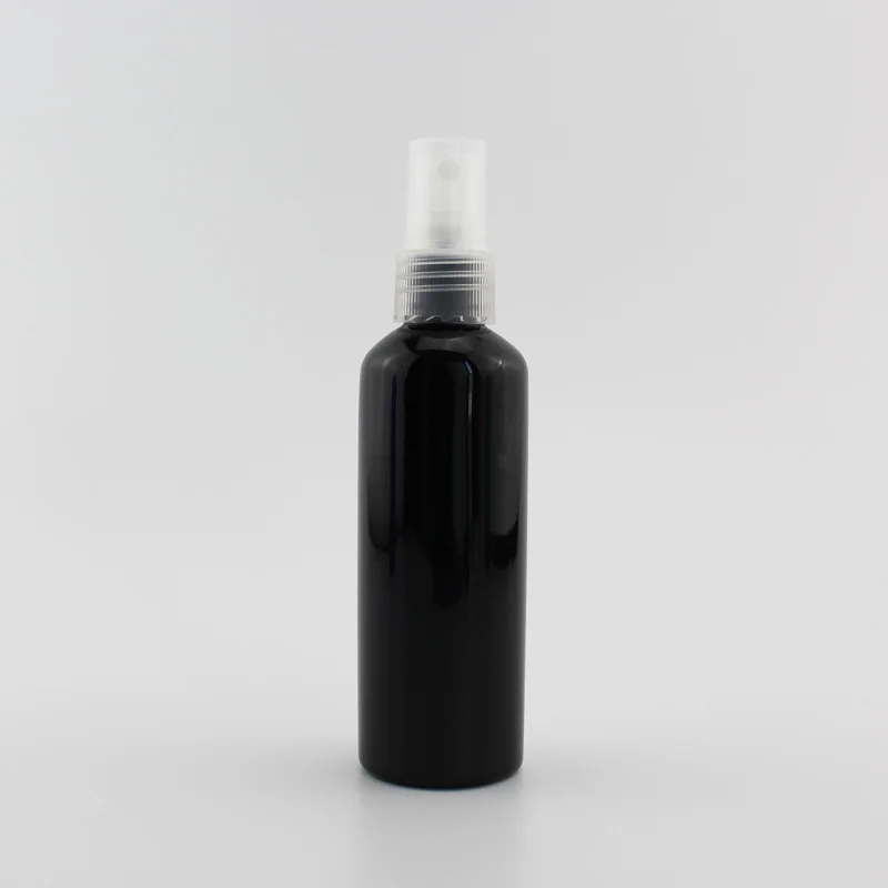100 мл X 50 пустые бутылки с распылителем для духов, 100 куб. См ПЭТ прозрачный контейнер с распылителем насос мелкий туман косметическая бутылка с распылителем упаковка - Цвет: Black Bottle Clear