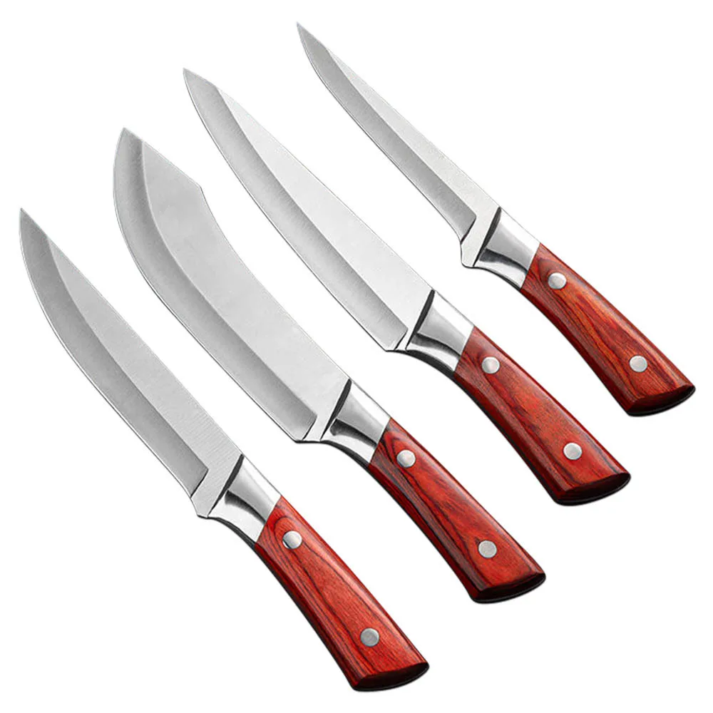 SRSTRAT Kitchen Knife Set, 6pcs Kitchen Cutter Cooking Tool Non Slip Ultra Sharp Home Kitchen Chef Knife Set Paring Utility Vegetable Fruit Knives