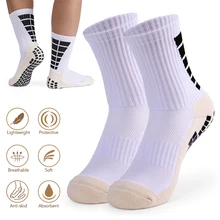 Calcetines deportivos antideslizantes para hombre, calcetines de fútbol antideslizantes, resistentes al desgaste, absorben el sudor, calcetines deportivos de tubo alto para fútbol, ciclismo, Running(China)