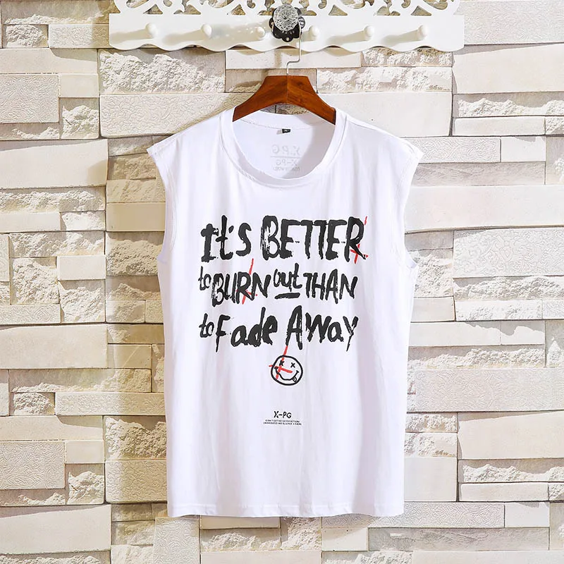 white Being Vigor мужская майка мужская летняя хлопковая эластичная майка Мужская хип-хоп скейтборд Танк странные вещи футболка - Цвет: white