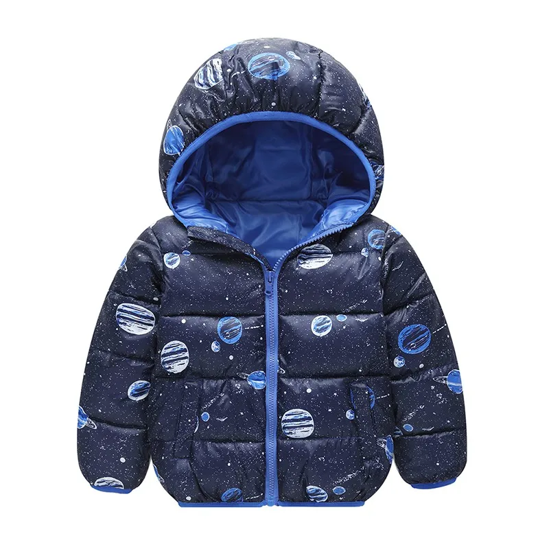 

Autumn Winter Boys Jackets Fashion Cotton Thick Windbreaker Coats Baby Girls Kids Casual Outwear Children Hooded 1-5Y