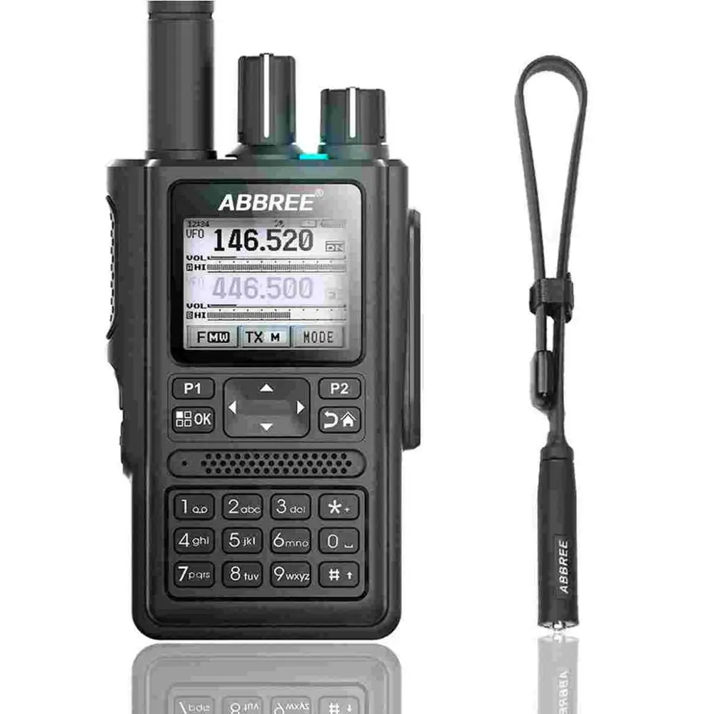 

ABBREE AR-F8 GPS location Sharing All Bands(136-520MHz) Frequency/CTCSS Detection Walkie Talkie add tactical antenna