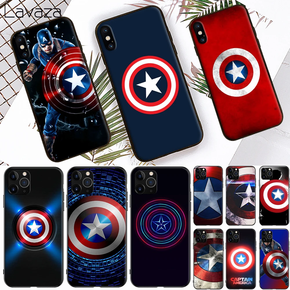 Captain America Shield Soft Silicone Case for Apple iPhone 6 6S 7 8 Plus 5 5S SE X XS 11 Pro MAX XR Cover |